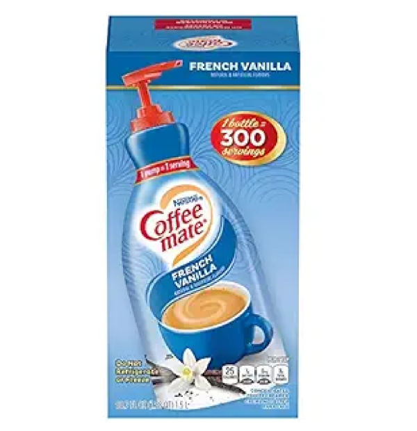 Nestle Coffee Mate Coffee Creamer French Vanilla Concentrated Liquid Pump Bottle Non Dairy No Refrigeration 50.7 Ounces-main