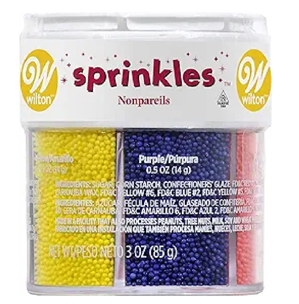 Wilton Nonpareils 6 Mix Sprinkle Assortment Baking Supplies 3/85 g Orange Kosher-main