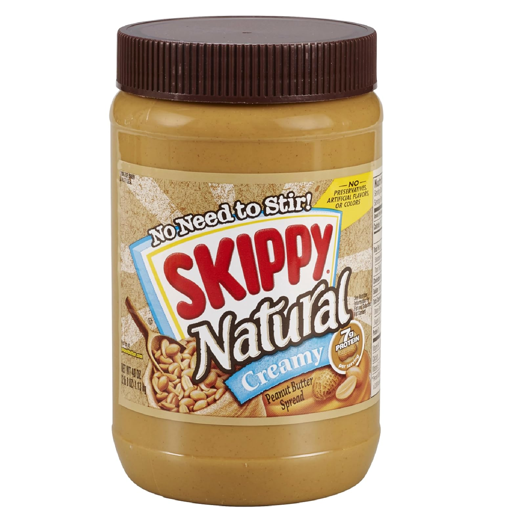 SKIPPY Natural Creamy Peanut Butter 7 g Protein Per Serving 40 Ounce-main