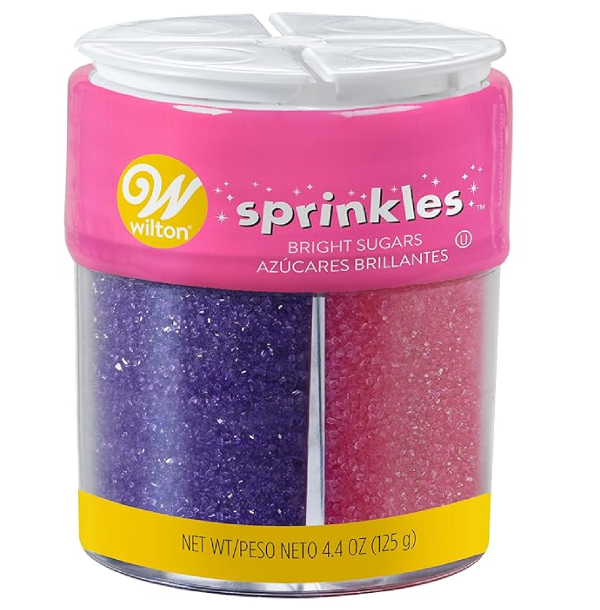 Wilton Bright Multicolored Sugar Sprinkles 4-Colors Sanding Sugar for Desserts 4.4 oz.-main