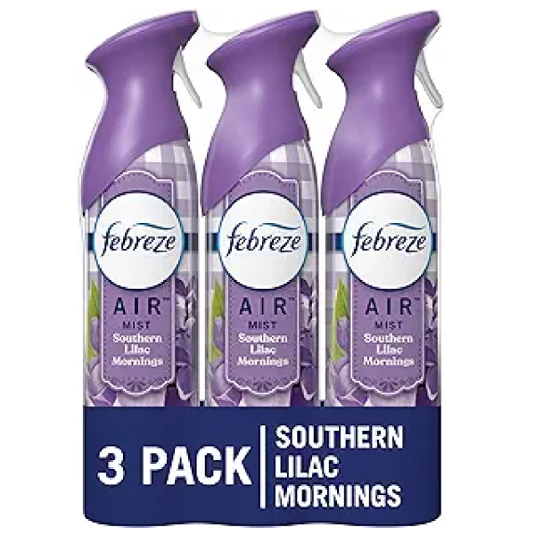 Febreze Air Fresheners Room Freshener Spray Odor-Fighting Air Effects Lilac Scent-main 8.8 oz Aerosol Can Pack of 3-main