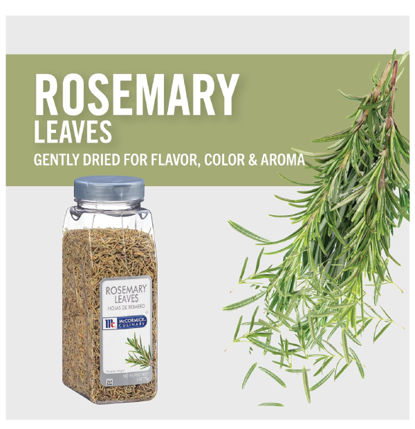 McCormick Culinary Dried Rosemary Leaves 6 Ounce Container of Dried Rosemary Herbs Perfect for Seasoning and Spices Blends for Grilling and Cooking-back 4