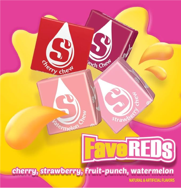 STARBURST FaveReds Fruit Chews Summer Candy Sharing Size 15.6 oz Resealable Bag-back