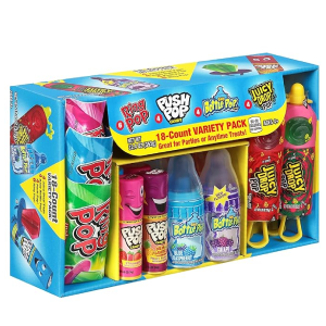 Ring Pop & Push Pop Candy Variety Pack 30 Count Individually Wrapped Lollipops with Assorted Flavors Fun Bulk Candy For Party Favors Birthdays and Candy Gifts by Bazooka Candy Brands-back