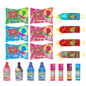 Ring Pop & Push Pop Candy Variety Pack 30 Count Individually Wrapped Lollipops with Assorted Flavors Fun Bulk Candy For Party Favors Birthdays and Candy Gifts by Bazooka Candy Brands-back2