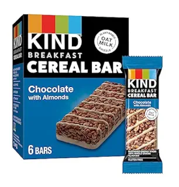 KIND Breakfast Cereal Bars Gluten Free Snacks Chocolate with Almonds 9.3oz Box 6 Bars-main