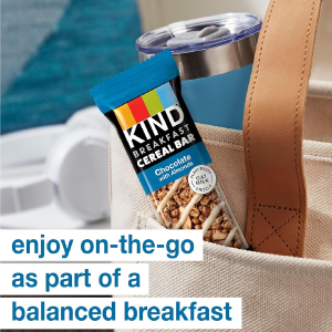 KIND Breakfast Cereal Bars Gluten Free Snacks Chocolate with Almonds 9.3oz Box 6 Bars-back2