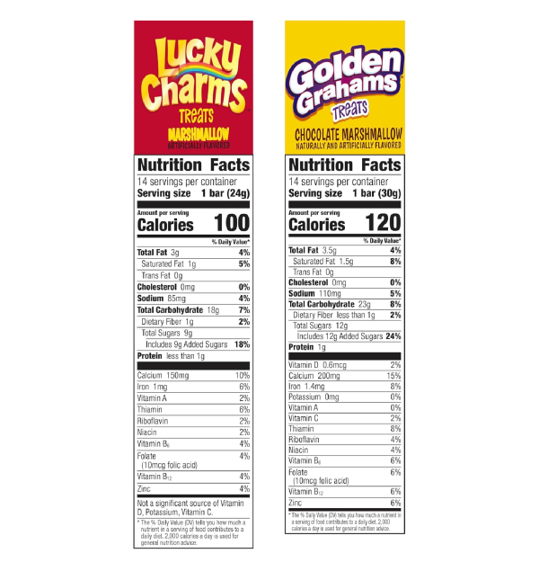 Golden Grahams Lucky Charms Breakfast Cereal Treat Bars Variety Pack 28 ct-nf