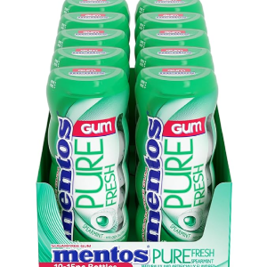 Mentos Pure Fresh Sugar-Free Chewing Gum with Xylitol Spearmint 15 Piece Bottle Bulk Pack of 10-back