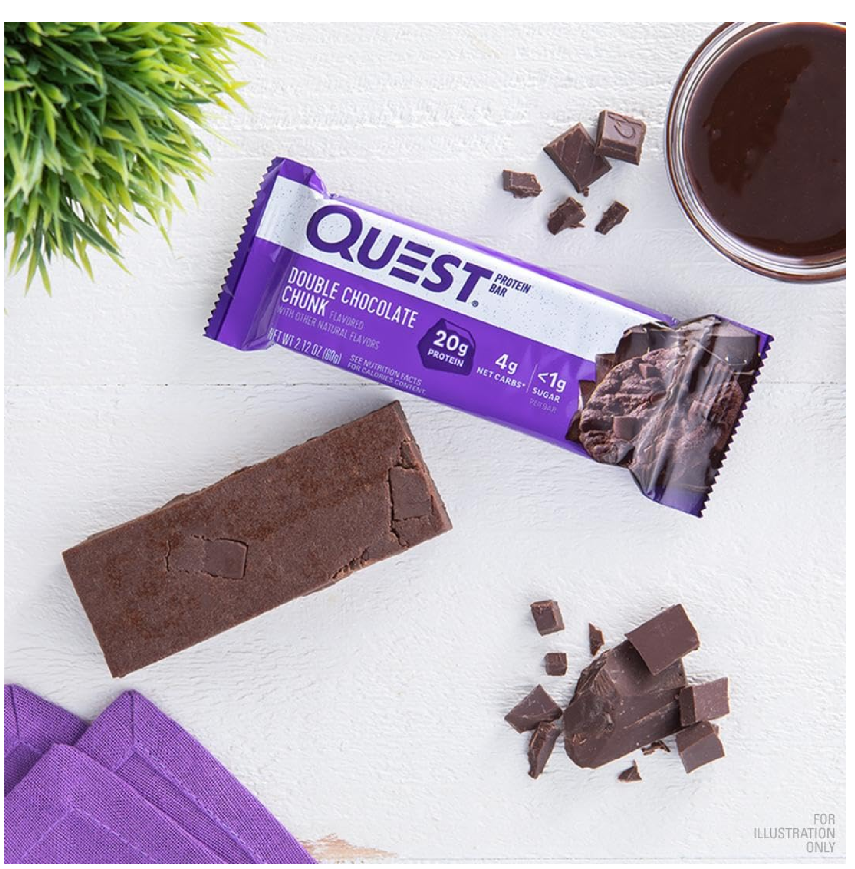 Quest Nutrition Double Chocolate Chunk Protein Bars High Protein Low Carb Gluten Free Keto Friendly 12 Count-back